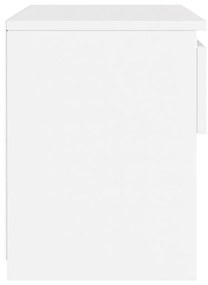 Κομοδίνα 2 τεμ. Λευκά 40 x 30 x 39 εκ. από Μοριοσανίδα - Λευκό