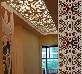 Intra απο ξύλο plywood 3mm-4mm πάχος - Μοτίβο σχεδίασης εσωτερικού Jali σπιτιού Δίασταση 30x30 cm Intraeaxys-075yjq3o