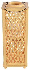 Φανάρι Ξύλινο Πλεκτό 013.787548 21x21x50cm Yellow Wood