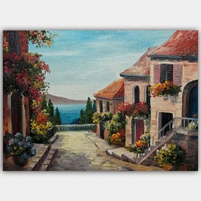 Πίνακας Καμβάς 441HPE1960 100x70cm Multi Wallity Οριζόντιοι Ξύλο, Καμβάς