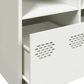 Sideboard Λευκό 135x39x73,5 cm Ατσάλι ψυχρής έλασης - Λευκό