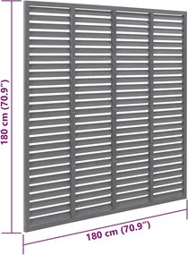 vidaXL Πάνελ Περίφραξης με Περσίδες Γκρι 180 x 180 εκ. από WPC
