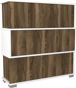 Παπουτσοθήκη Λευκό / Καρυδί GRAPO 90x30x93