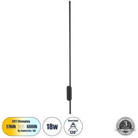Απλίκα Φωτιστικό Τοίχου LED CCT 18W 2160lm HARLEM Globostar-61335-Μαύρο 61335
