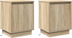vidaXL Κομοδίνο 2 τμχ. Δρύς Sonoma 39 x 34,5 x 50 εκ.
