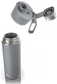 Thermos Ninja DW2401EUUKGY, 700 ml, Κατάλληλο για ανθρακούχα ποτά, Τριπλή μόνωση, Χωρίς BPA, Ζεστό έως 8 ώρες, Κρύο έως 24 ώρες, Γκρι