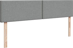 vidaXL Κρεβάτι Boxspring με Στρώμα Ανοιχτό Γκρι 200x200 εκ. Υφασμάτινο