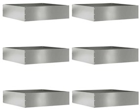 vidaXL Περίγραμμα γκαζόν 6 pcs Ασημί 50 x 50 x 13 εκ