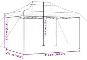 Τέντα Εκδηλώσεων Πτυσσόμενη Pop-Up Taupe 410x279x315 εκ. - Μπεζ-Γκρι