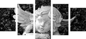 Εικόνα 5 μερών ενός ξαπλωμένου αγγέλου σε ασπρόμαυρο - 100x50