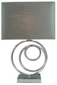 Επιτραπέζιο φωτιστικό Tableder Inart Ε27 ασημί μέταλλο-γκρι ύφασμα 33x17x52ε