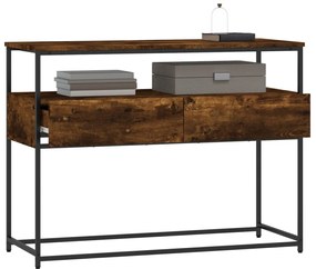 vidaXL Τραπέζι Κονσόλα Καπνιστή Δρυς 100x40x75 εκ. Επεξεργασμένο Ξύλο