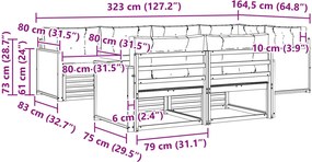 vidaXL Σειρά Καναπέ Εξωτερικού με μαξιλάρι 7 pcs