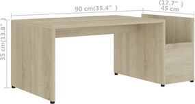 vidaXL Τραπεζάκι Σαλονιού Sonoma Δρυς 90x45x35 εκ. από Επεξ. Ξύλο