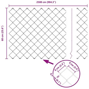 vidaXL Συρματόπλεγμα περίφραξης Πράσινο 25 x 0.6 μ Μέταλλο