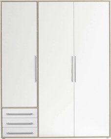 Ντουλάπα LYSS Λευκή+Φυσικό Sanremo 155x194x58cm