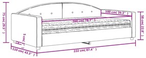 Καναπέ Κρεβάτι με Στρώμα Σκούρο Γκρι 100x200εκ. Βελούδινος - Γκρι