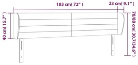 Κεφαλάρι με Πτερύγια Μαύρο 183x23x78/88 εκ. Υφασμάτινο - Μαύρο