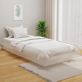 VidaXL Πλαίσιο Κρεβατιού Λευκό 90 x 190 εκ. Μασίφ Ξύλο Single