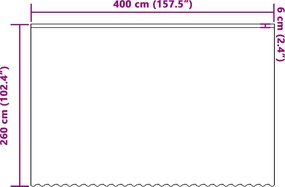 vidaXL Κουρτίνα Δαντέλας με κουρτίνες Λευκό 260 x 400 εκ Πολυεστέρας
