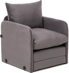 Πολυθρόνα-Κρεβάτι Γκρι SAGA SINGLE 68x70x66