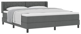 vidaXL Κρεβάτι box spring με στρώμα με στρώμα Σκούρο γκρι 180 x 200 cm