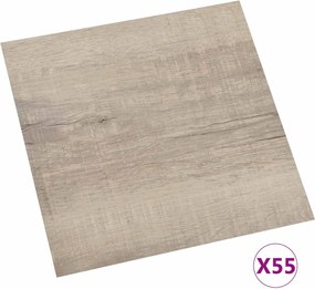 vidaXL Πλάκες Δαπέδου Taupe 5,11 τ.μ. 55 τεμ. PVC