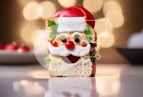 Σετ των 2 Intra Συλλεκτικό Ξύλινο Παζλ Plywood 4mm - Σάντουιτς σε σχήμα Άγιου Βασίλη Σε Ξύλινο Κουτί - Διαστάσεις: 10x10 cm – 25 κομμάτια