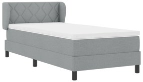 vidaXL Κρεβάτι με Στρώμα  Ανοιχτό Γκρι 90x200 εκ. Ύφασμα