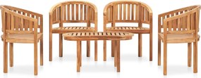 VidaXL Σετ Σαλονιού Κήπου 5 τεμ. από Ξύλο Teak