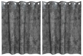 vidaXL Κουρτίνα με κουρτίνες 2 pcs Γκρι 140 x 140 cm Βελούδο