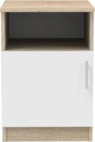 Κομοδίνο Galdi pakoworld σε sonoma-λευκή απόχρωση 40x45x60εκ