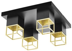 Eglo Montebaldo Μοντέρνα Μεταλλική Πλαφονιέρα Οροφής με Ντουί GU10 σε Μαύρο χρώμα 38cm 97731