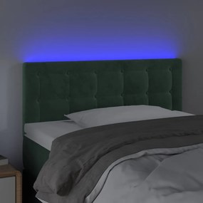 Κεφαλάρι Κρεβατιού LED Σκούρο Πράσινο 90x5x78/88 εκ. Βελούδινο 3122085