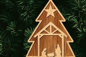 Σετ των 2 Intra απο ξύλο plywood Χρώμα wenge 3mm-4mm πάχος - Στολίδι Χριστουγεννιάτικου Δέντρου με Δίασταση 6x6 cm INTRAFABR-107977460