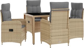 vidaXL Σετ Εξωτερικής Τραπέζης 5 pcs Μπέζ και Ανοιχτό Γκρι