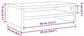 vidaXL Βάση Οθόνης Γκρι Sonoma 42 x 24 x 13 εκ. από Επεξεργασμένο Ξύλο
