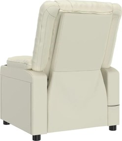 vidaXL Πολυθρόνα Μασάζ Κρεμ από Συνθετικό Δέρμα