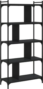 vidaXL Βιβλιοθήκη 5 Επιπέδων Μαύρη 76x32x158 εκ. Επεξεργασμένο Ξύλο
