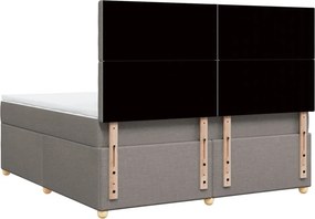 vidaXL Κρεβάτι Boxspring με Στρώμα Taupe 180x200 εκ. Υφασμάτινο