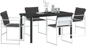 vidaXL Σέτ φαγητού για κήπο 5 pcs Λευκό 140 x 70 x 73 cm