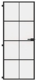 vidaXL Εσωτερική Πόρτα Μαύρη 83 x 201,5 εκ. Ψημένο Γυαλί &amp; Αλουμίνιο