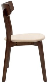 Καρέκλα Toto μπεζ ύφασμα-rubberwood καρυδί πόδι 2αδα 45x48x78 εκ.