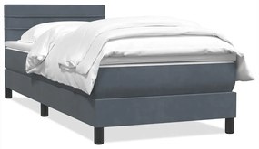 vidaXL Box Spring Κρεβάτι με στρώμα Σκούρο γκρι 80x210 εκ. Βελούδινο