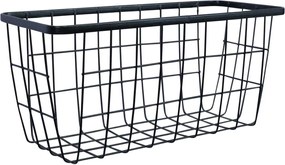 Μεταλλικό Καλάθι Αποθήκευσης 29x12x14cm Άσπρο ή Μαύρο - Μαύρο