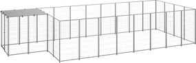 vidaXL Σπιτάκι Σκύλου Ασημί 10,89 μ² Ατσάλινο