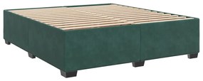 Κρεβάτι Boxspring με Στρώμα Σκούρο Πράσινο 180x200εκ. Βελούδινο - Πράσινο