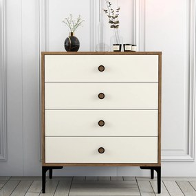 Συρταριέρα Καρυδιά / Κρέμα LUNANA 76x40x90,7