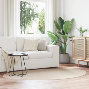 Χαλιά Μπεζ Μαλλί 140 x 200 εκ Χαλιά Ωοειδή Μινιμαλιστικό