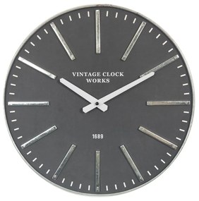 Ρολόι Τοίχου Flek D40xH4,5cm Black-White Mdf